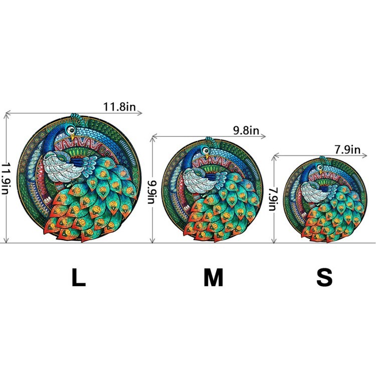 Деревянные пазлы «Элегантный Павлин L», Woodbests — картинка 3