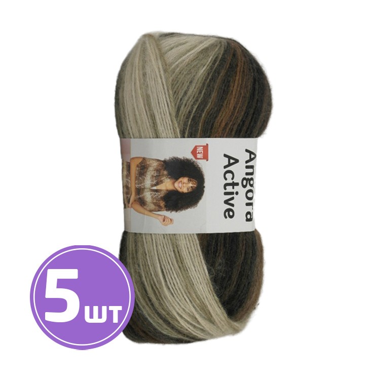 Пряжа YarnArt Angora Active New (Ангора актив нью) (849), мультиколор, 5 шт. по 100 г