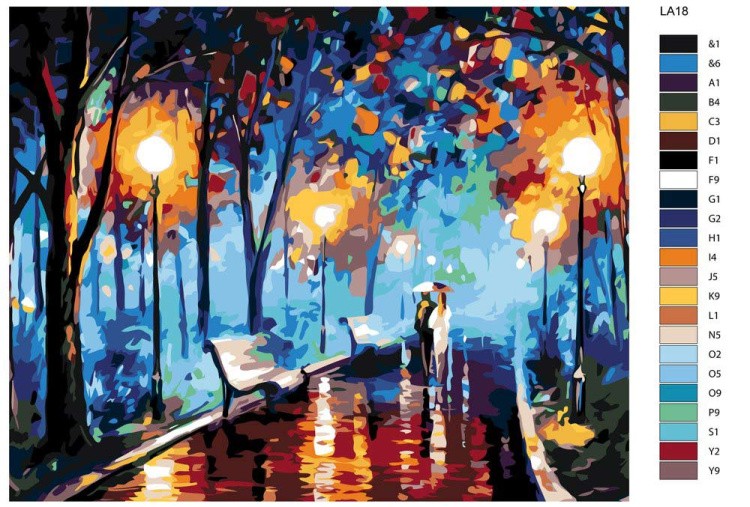 Картина по номерам «Дождливая аллея» — картинка 2