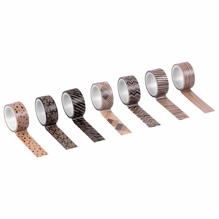 Клейкие WASHI-ленты для декора «Кофейные цвета», 7 цветов, 15 мм х 3 м — картинка 4