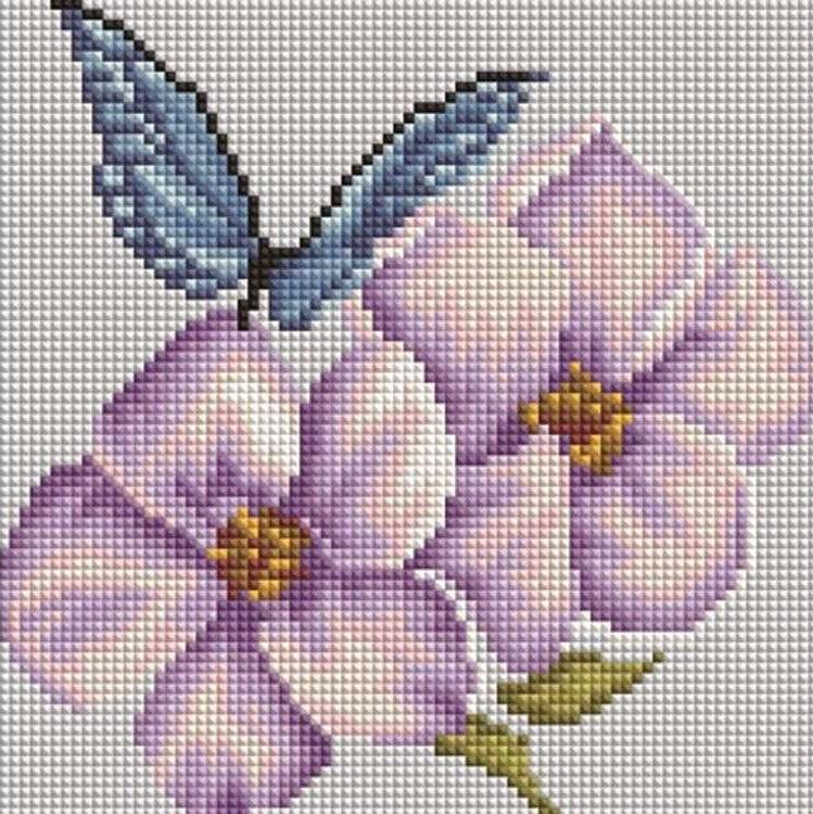Алмазная вышивка «Цветы и бабочки»