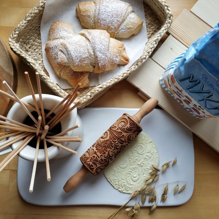 Деревянная скалка «Зимний узор», Березка — картинка 3