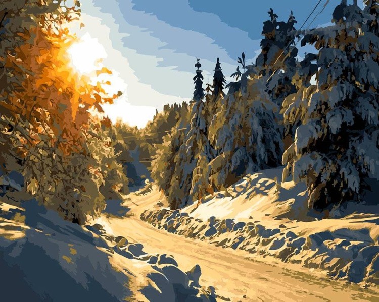 Картина по номерам «Зимняя дорога»