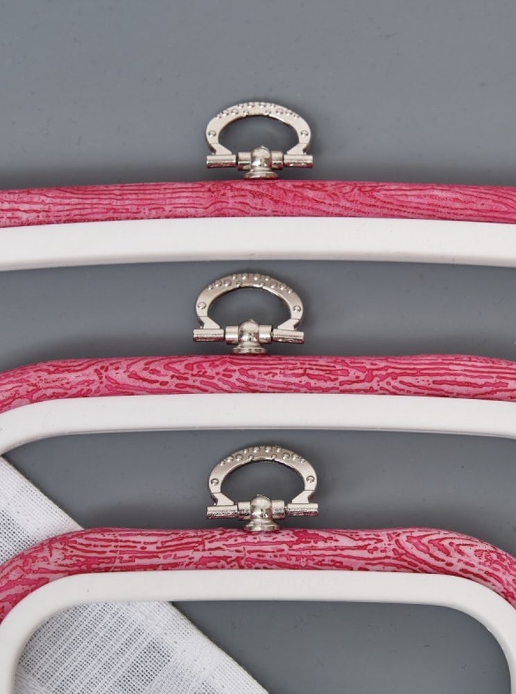 Пяльцы-рамка каучуковые 3 шт., 23х25 см, 18х20 см, 12,5х14,5 см, высота 10 мм, цвет: розовый, Nurge — картинка 2