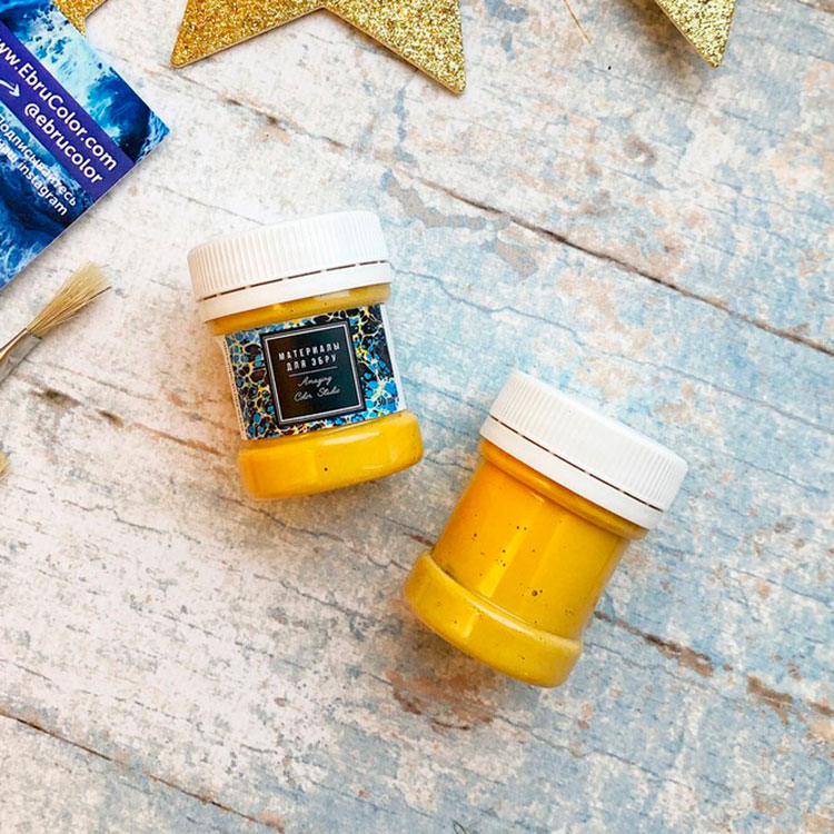 Краска для эбру охра 30 мл, Amazing Color — картинка 2