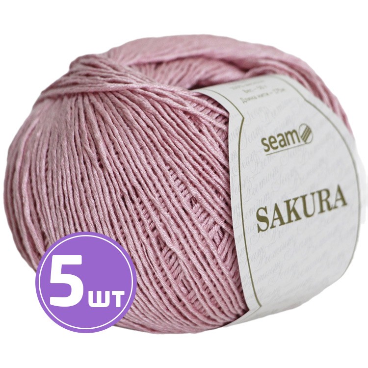 Пряжа SEAM SAKURA (Сакура) (1073), румяна, 5 шт. по 50 г