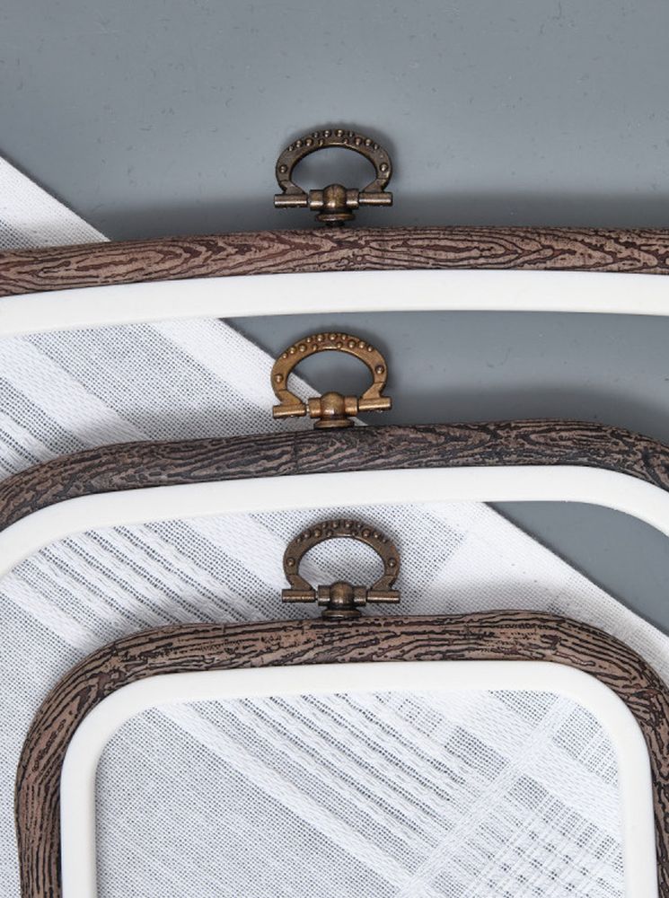 Пяльцы-рамка каучуковые 3 шт., 23х25 см, 18х20 см, 12,5х14,5 см, высота 10 мм, цвет: коричневый, Nurge — картинка 2