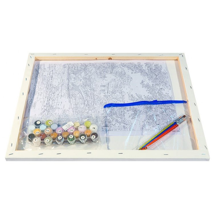 Картина по номерам «Деревенька у канала» — картинка 3