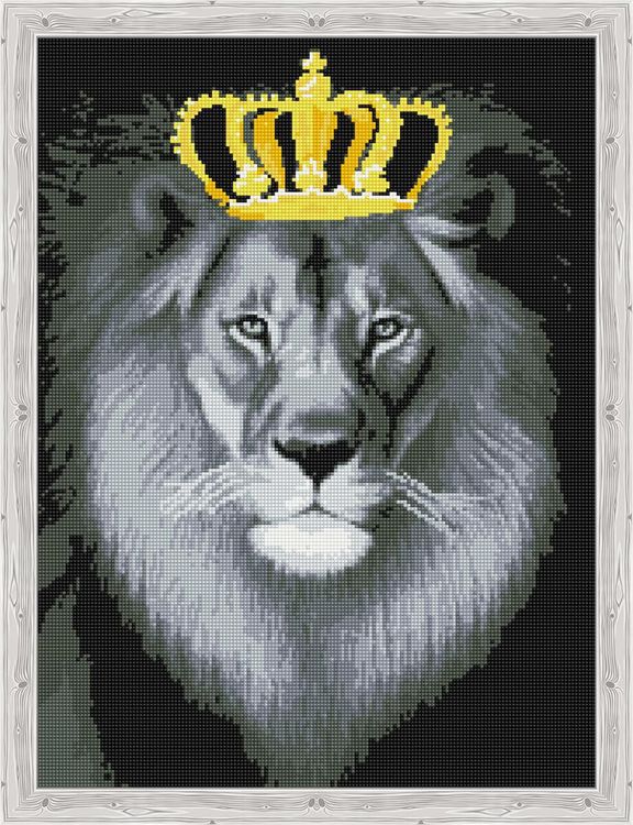 Алмазная вышивка «Лев в золотой короне»