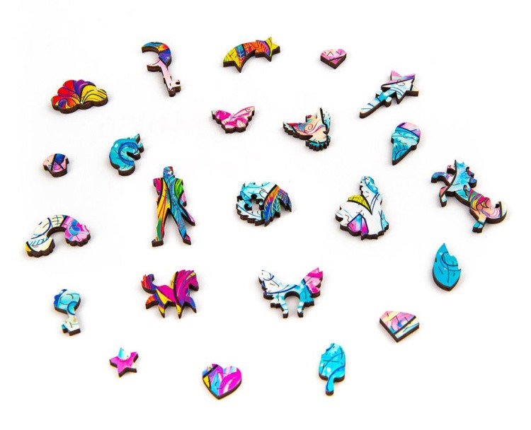 Деревянный пазл Unidragon «Вдохновляющий Единорог», размер S (А5) — картинка 8