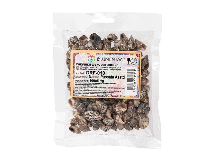 Ракушки декор Nassa Pussata Asstd, DRF-010, 0.25-1 дюйм, 100 г, Zlatka/Blumentag — картинка 2