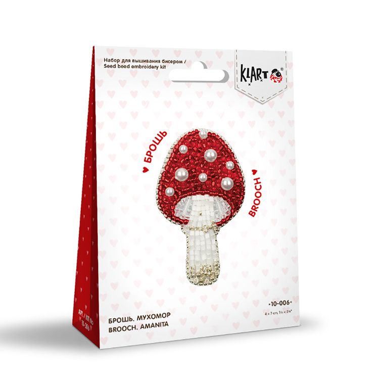 Набор вышивки бисером «Брошь. Мухомор» — картинка 4