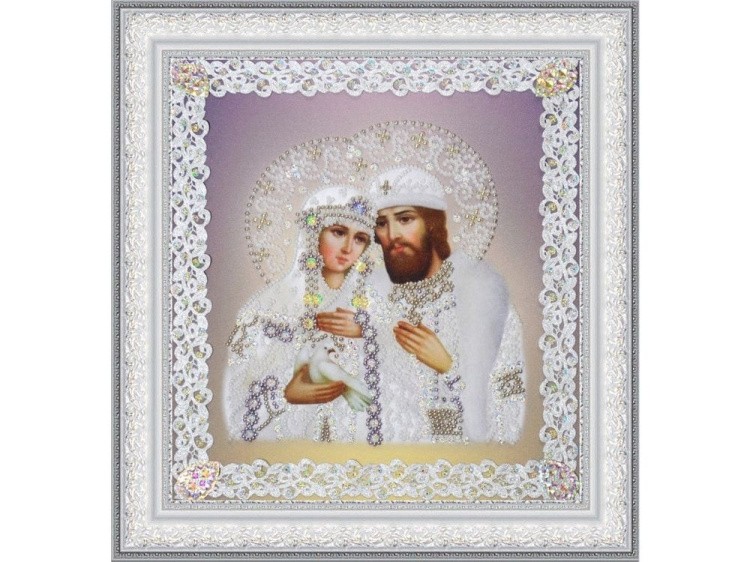 Набор для вышивания бисером «Св. Петр и Феврония» (ажур) серебро