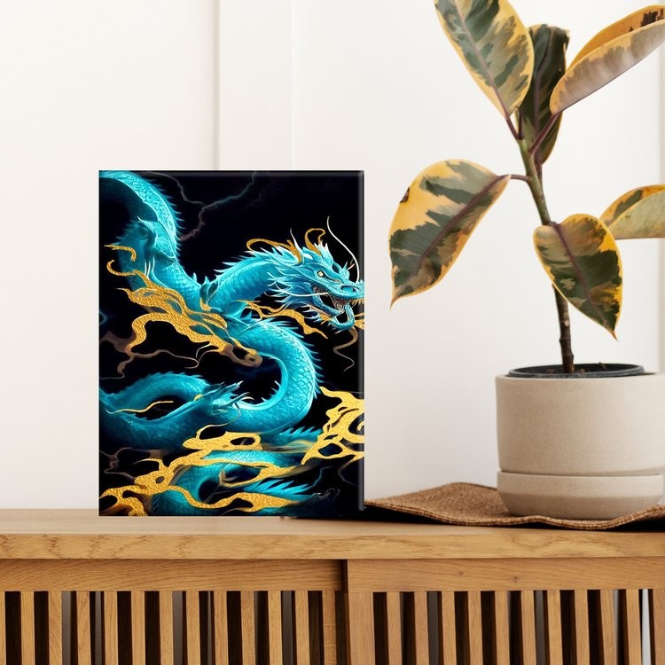 Картина по номерам с поталью «Морской дракон» — картинка 4