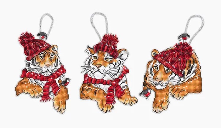 Набор для вышивания «Christmas Tigers Toys kit»