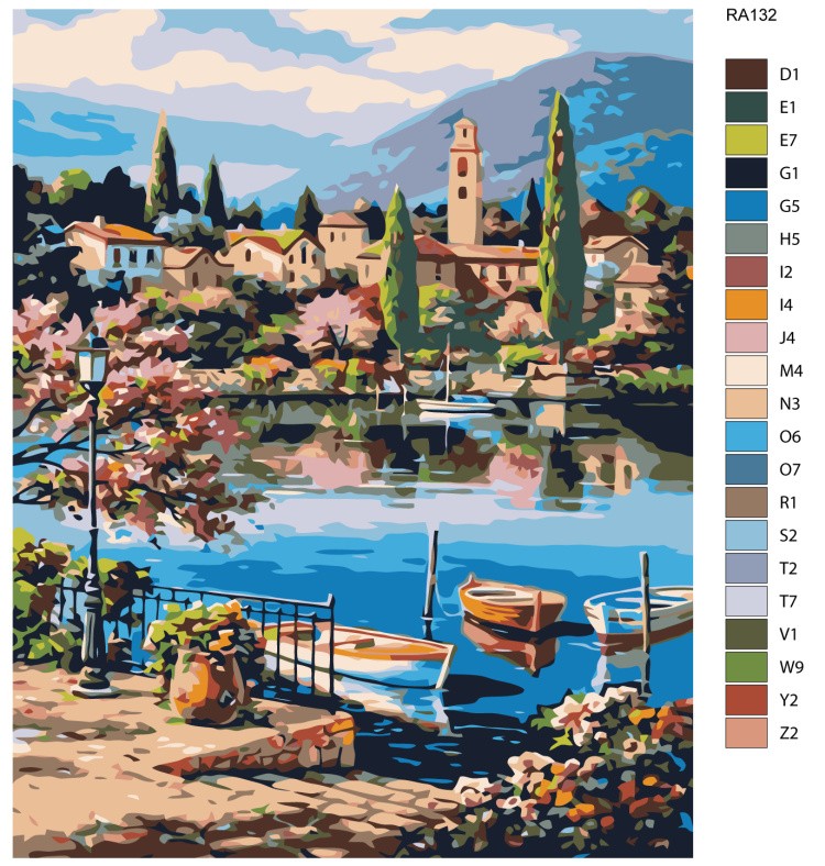 Картина по номерам «Озеро Комо» — картинка 2