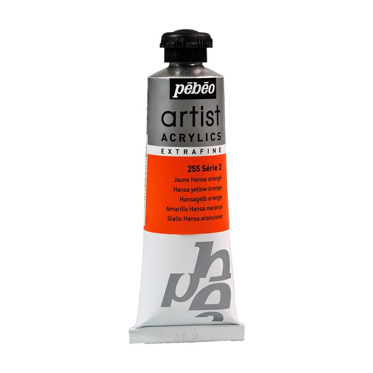 Краска акриловая Pebeo Artist Acrylics extra fine №2 (Желто-оранжевый ганза), 37 мл