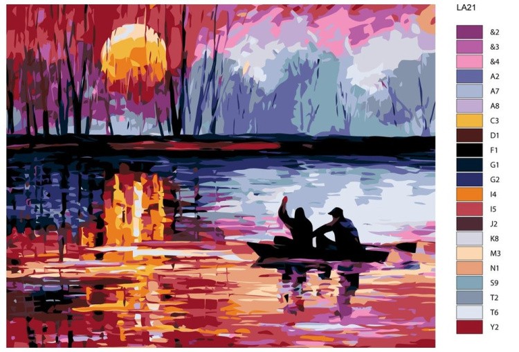 Картина по номерам «Двое в лодке» — картинка 2