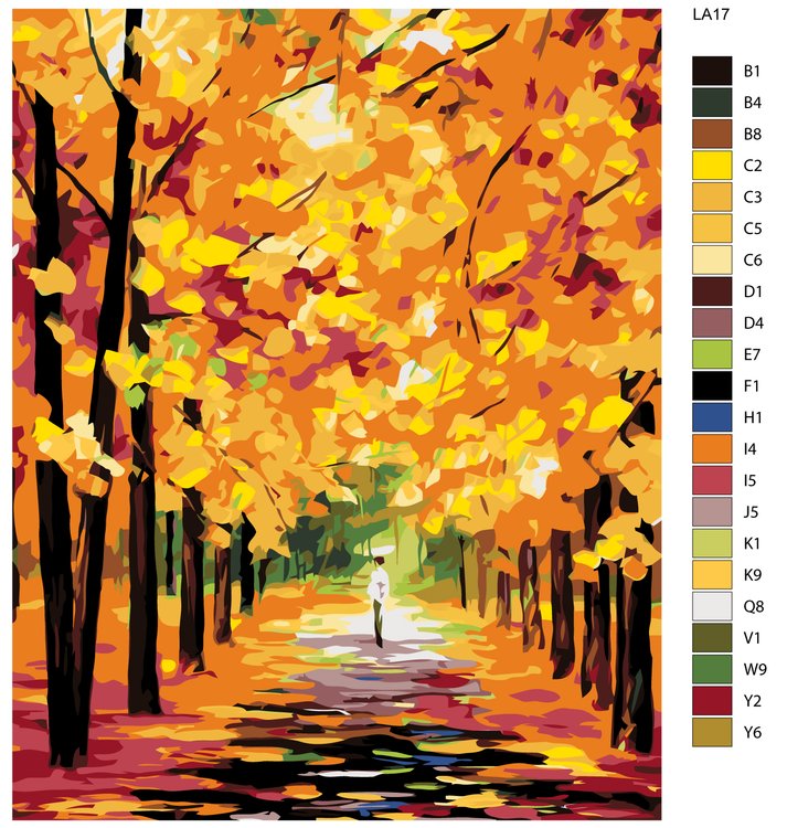 Картина по номерам «Золотая аллея» — картинка 2