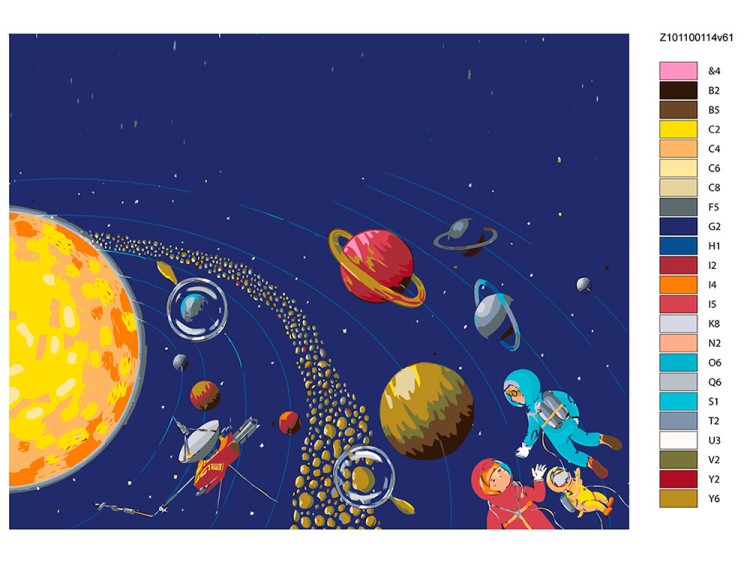 Картина по номерам «В космосе» — картинка 2