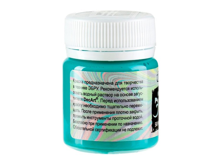 Краска для эбру бирюзовая 50 мл, DecArt® — картинка 2