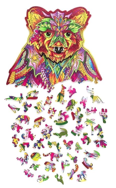 Деревянный пазл Wood Trick «Вдохновленный медведь» — картинка 8