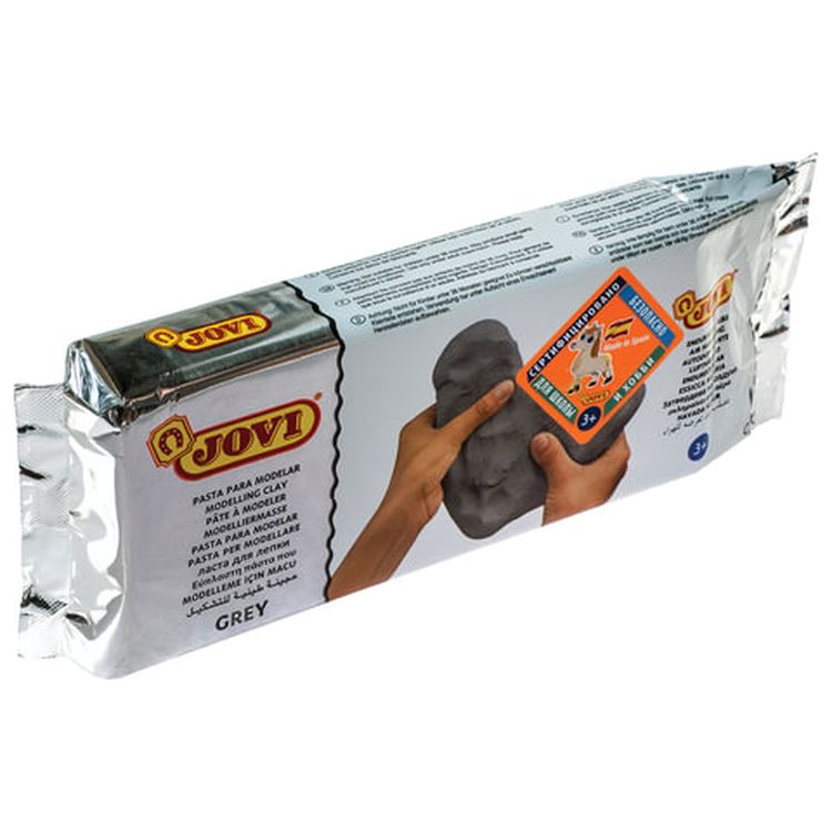 Паста (масса) для моделирования и лепки JOVI, отвердевающая, 500 г, серая — картинка 3