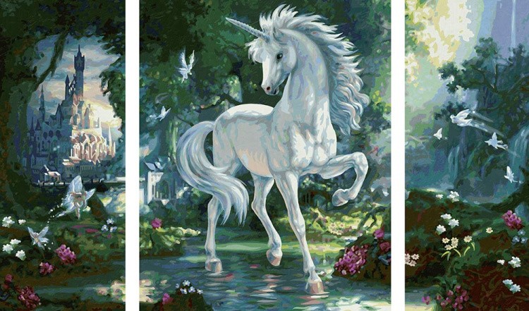 Картина по номерам «Единорог в сказочном лесу»