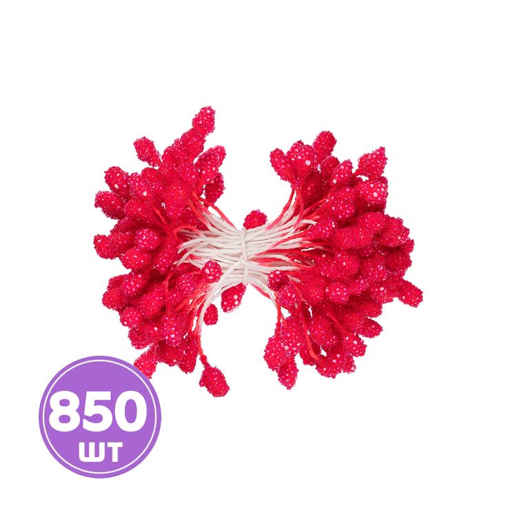 Тычинки для искусственных цветов, пыльник 1 мм, 10 упаковок по 85 шт., цвет: красный, Blumentag