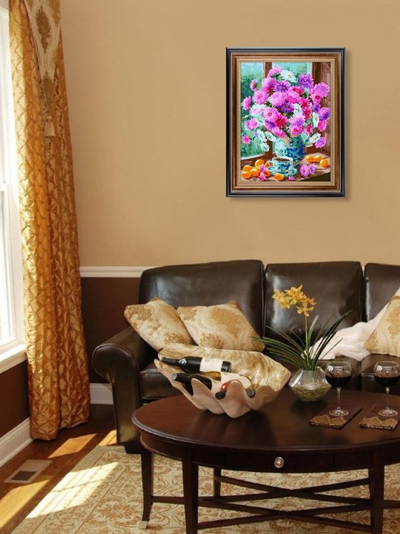 Картина по номерам «Астры и слива» — картинка 8