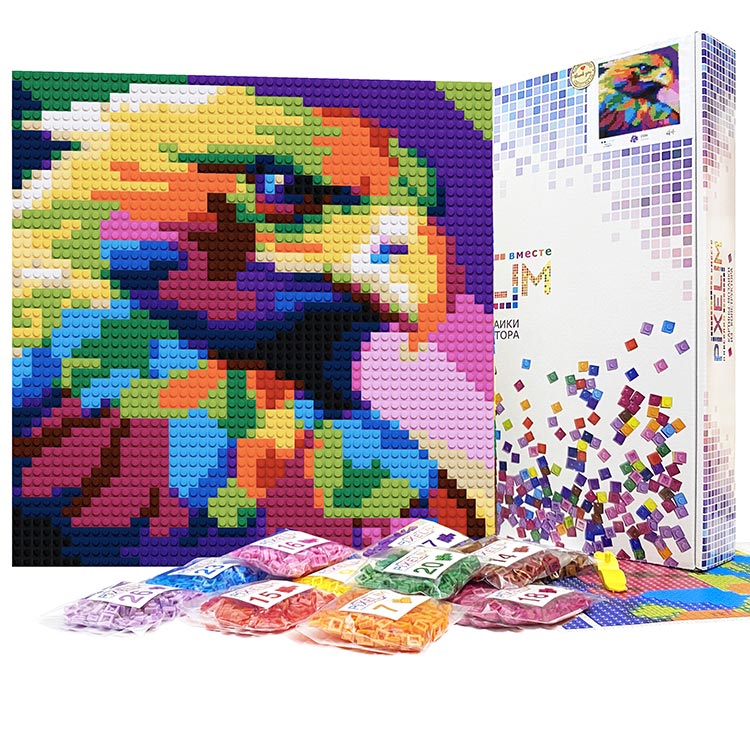 Картина-мозаика из конструктора PIXELIM «Радужный орел»