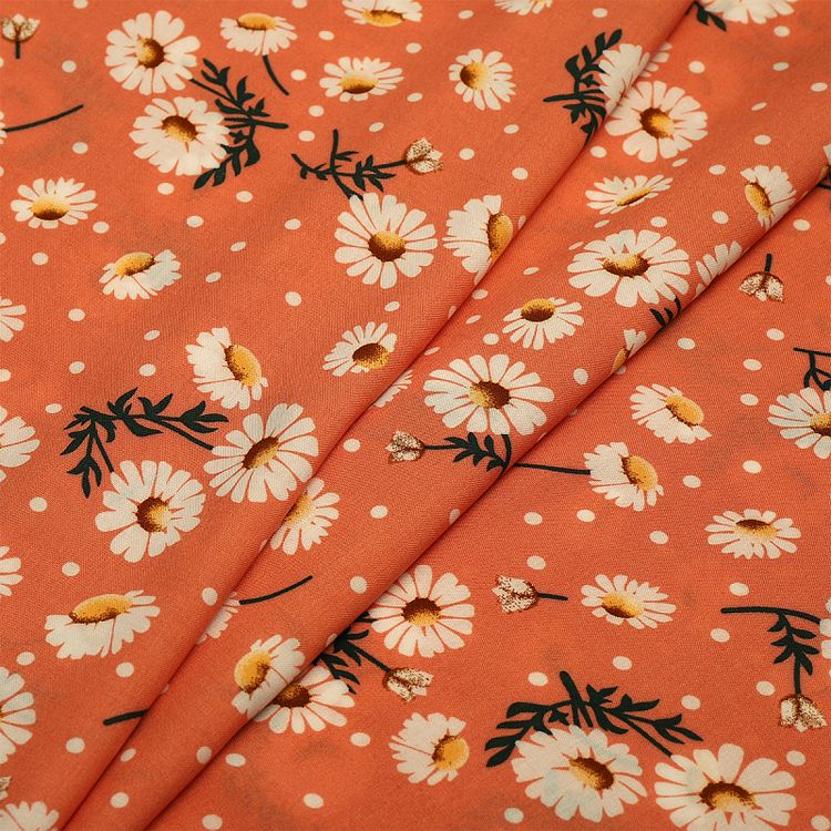 Ткань Штапель с рисунком, 5 м, ширина 145 см, 110 г/м2, цвет: с2 персиковый, TBY — картинка 2