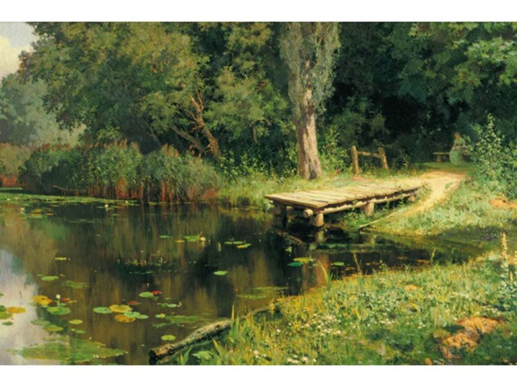 Пазлы «Заросший пруд» Василия Поленова