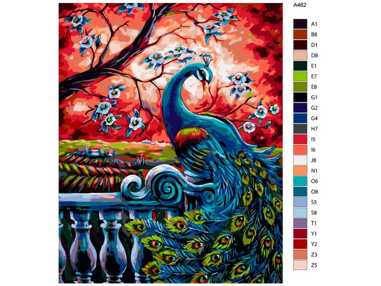 Картина по номерам «Королевский павлин» — картинка 2