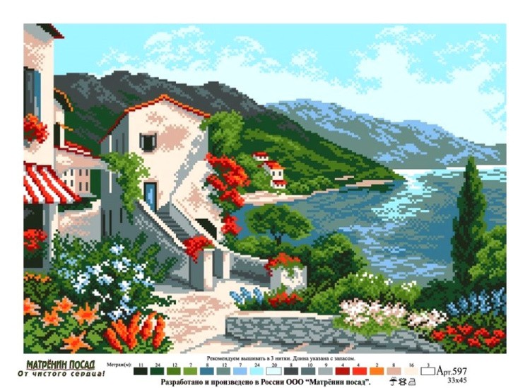 Рисунок на ткани «Цветущий край» — картинка 2