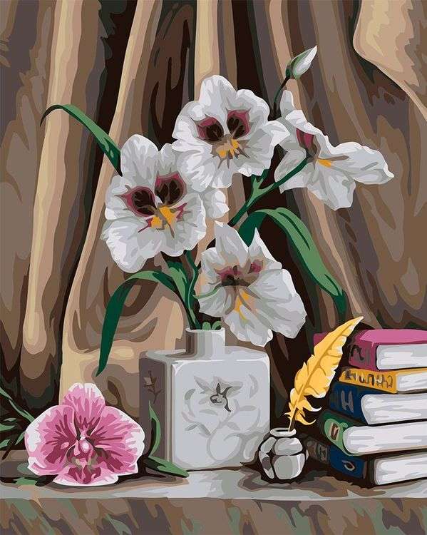 Картина по номерам по дереву «Элегантные орхидеи»