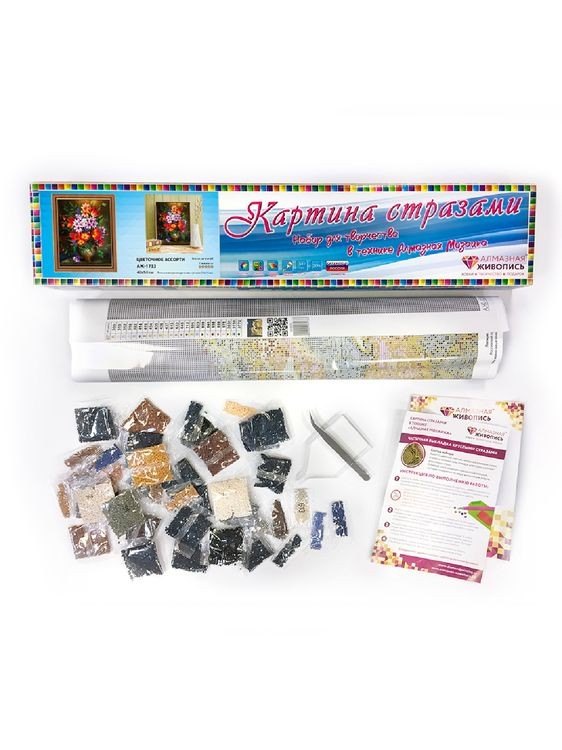 Алмазная вышивка «Цветочное ассорти» — картинка 3