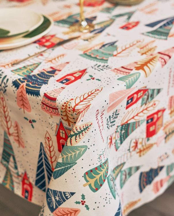 Ткань Рогожка, 5 м x 150 см, 165 г/м², цвет: новогодний принт, IDEAL — картинка 3