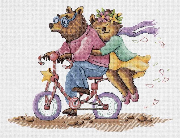 Набор для вышивания «Мишки на велосипеде» — картинка 2