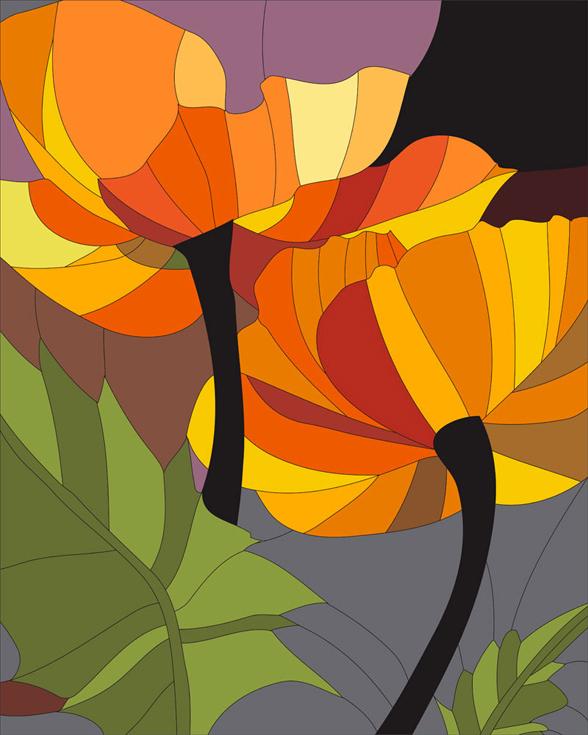 Картина по номерам «Оранжевые Цветы»