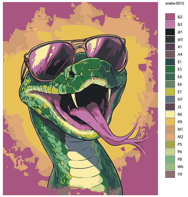 Картина по номерам «Змея в очках, Символ года, животные 40x50» — картинка 2