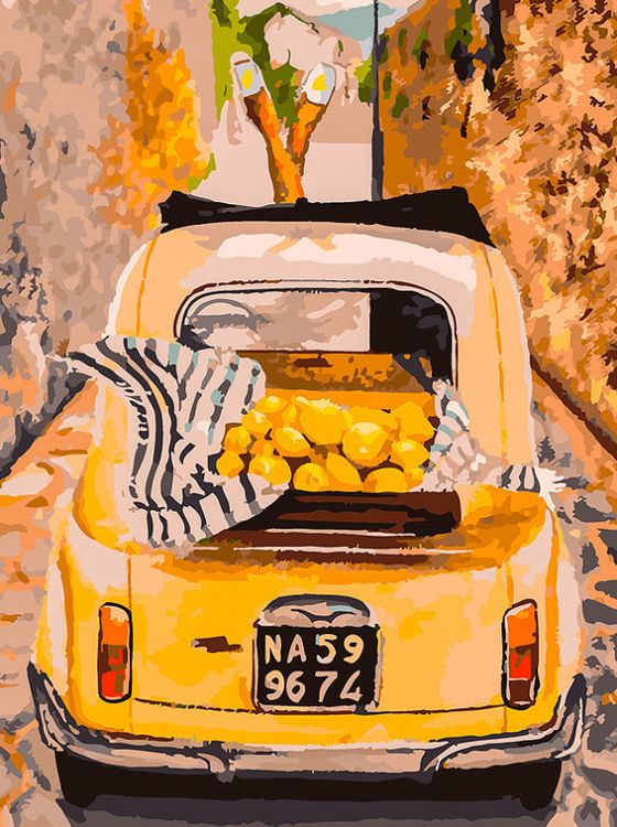 Картина по номерам «Машина с лимонами»