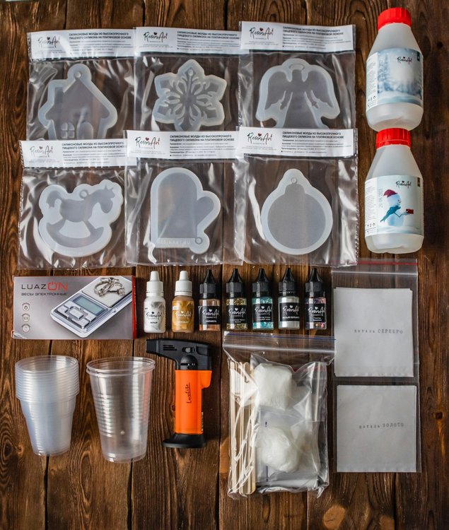 Набор для создания 12 шт. елочных игрушек №1 Resinart_Minsk — картинка 2