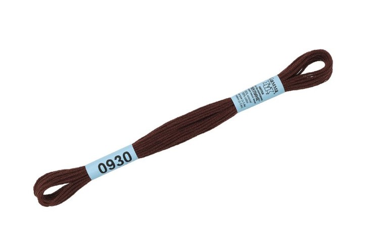 Нитки для вышивания Gamma мулине, 24 шт. по 8 м, цвет: 0930 темно-коричневый — картинка 2