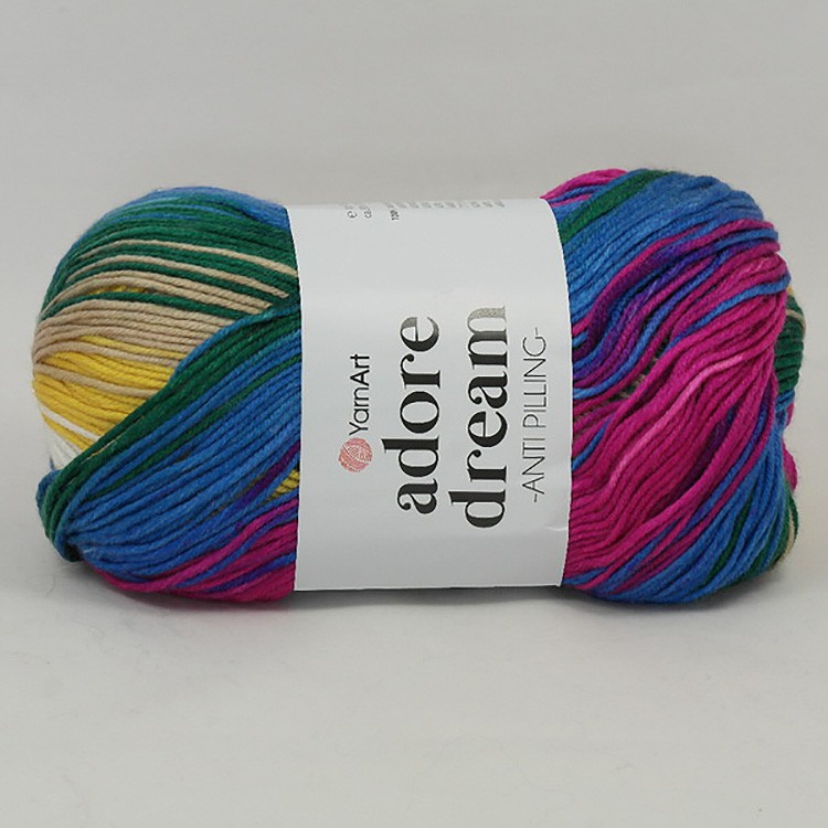 Пряжа YarnArt Adore Dream (1057), радуга, 5 шт. по 100 г — картинка 2