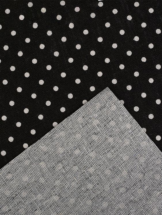 Ткань лен, 140 г/м², 30% лен, 70% хлопок, 3 м, ширина 150 см, цвет: черный, принт, TBY — картинка 4