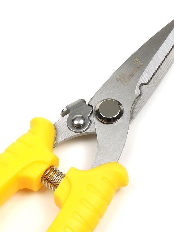 Секатор Maxwell прямое лезвие, 80/210 мм, ручки желтый пластик — картинка 7