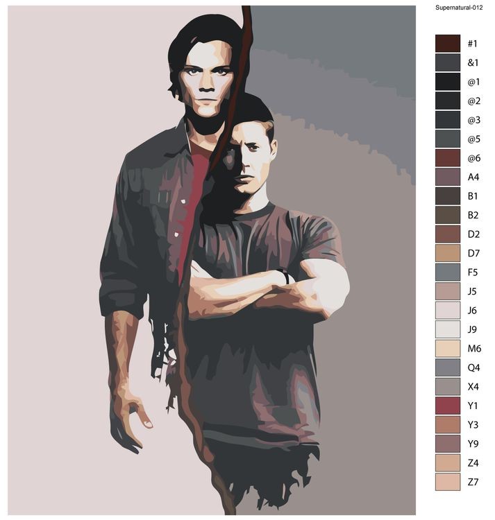 Картина по номерам «Сверхъестественное: Дин и Сэм Винчестеры 5» — картинка 2