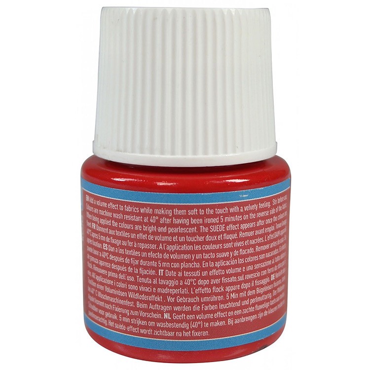 Краска для темных и светлых тканей с эффектом замши Pebeo Setacolor (красная), 45 мл — картинка 4