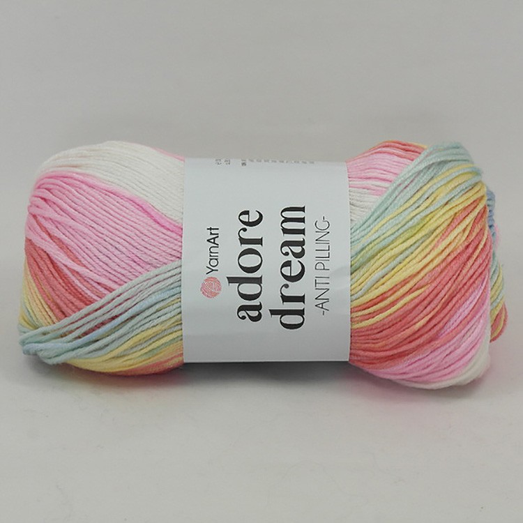 Пряжа YarnArt Adore Dream (1054), пастельная радуга, 5 шт. по 100 г — картинка 2